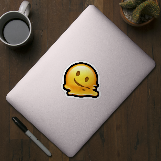 Pixelated Melting Smiley Emoji by StickSicky